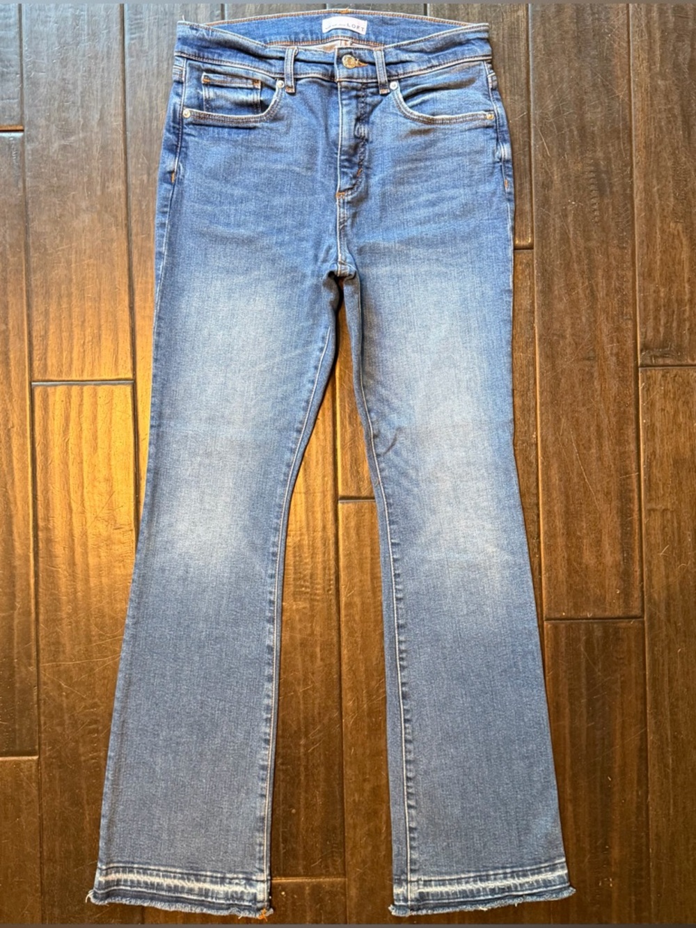 Loft The Boot Women’s Retro Mid Rise Frayed Hem Jeans Size 28/6 Style #765830